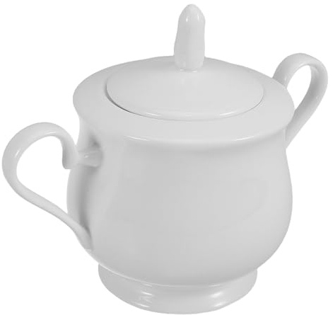 Veemoon Zuccheriera in Ceramica da 370 Ml Coperchio Ermetico Barattolo in Porcellana per Zucchero e Caramelle Contenitore Elegante per Cucina Bar e Ristorante Adatta a Piani di Lavoro