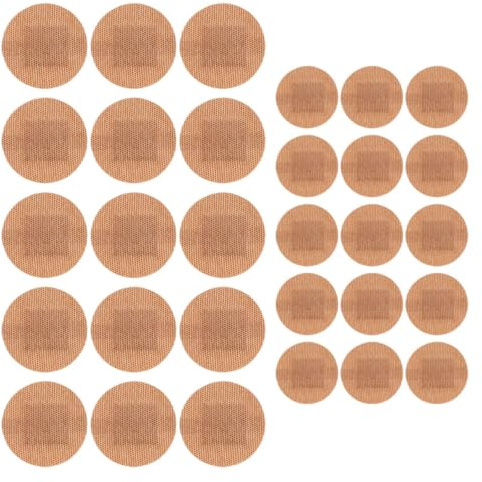 MUSISALY 100pcs Elastic Fabric Round Adhesive Bandages for Fingers and Joints, Breathable Protective Wound Plasters, 22mm and 38mm Sizes, Comfortable Active First Aid Wraps