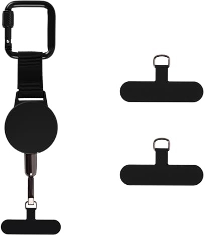 Maggasacca 1 PC/2 PCS Correa de seguridad retráctil para teléfono móvil, antirrobo, con cuerda de acero, soporte de metal giratorio de 360 ° y mosquetón, para actividades al aire libre