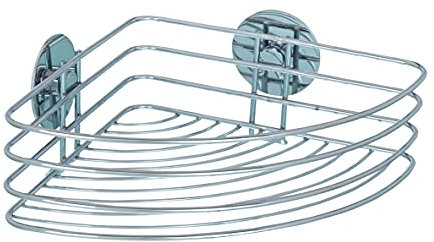 WENKO Duschablage Ecke ohne Bohren, Turbo-Loc Eckablage bis 40 kg Tragkraft, verchromter Stahl rostfrei, Wandablage Bad