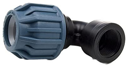 PP Fitting PN16 Winkel IG Ø25 mm x 3/4' Verschraubung für PE-Rohr, Klemmfitting - DVGW Trinkwasser, Bewässerung