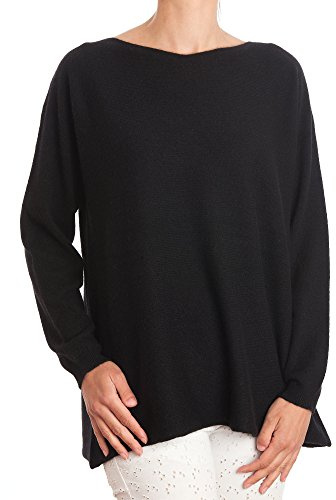 DALLE PIANE CASHMERE Maxi Pull Donna 100% Cashmere - Nero