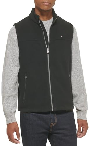Tommy Hilfiger Men's Polar Fleece Vest, Black, X-Large