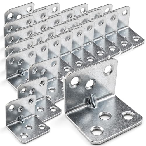 30 x Verbindungswinkel Balkenwinkel breit ideal für Innen und Außen Stahl verzinkt - Metallwinkel in 30 x 30 x 36 mm