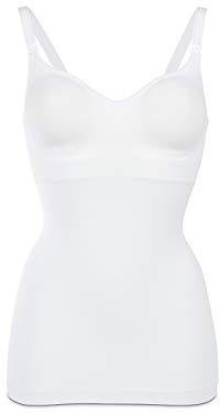 Medela Top Comfort – Top Senza Cuciture con Reggiseno Integrato per Allattamento – dalla Gravidanza all'allattamento, Bianco, M