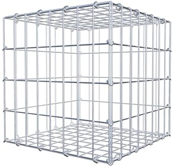 GABIONA Gabione 40 × 40 × 40 cm (L x H x T) – Steinkorb aus 4 mm Draht, Maschenweite 5 × 10 cm, C-Ring Verschluss + Gratis-Zange – ideal für Sichtschutz, Gabionenzaun, Gartenmauer und Steinkorbwand