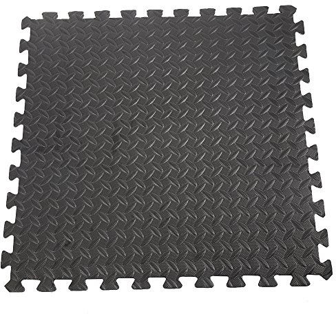 Tapis de Protection de Sol 63 x 63cm, Tapis de Sport Fitness en Mousse EVA, Dalle Mousse 12mm d’épaisseur (6 Pcs)