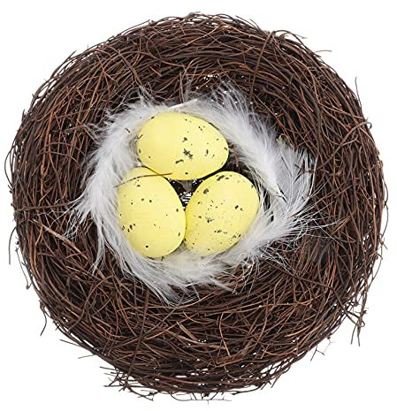 1stk Simuliertes Vogelnest Brutnest Der Vögel Zweig Vogelnest Foto-requisiten Simulation Vogelnest Vogelnestschmuck Gastgeschenk Zu Ostern Das Vogelnest Vogeleier Eisendraht