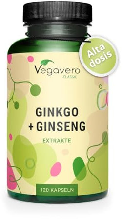 Vegavero Ginkgo Biloba 12000 mg & Panax Ginseng 2000 mg | High Strength Extracts | NO Additives, Lab-Tested | 120 Capsules (4 Month Supply) | Vegan