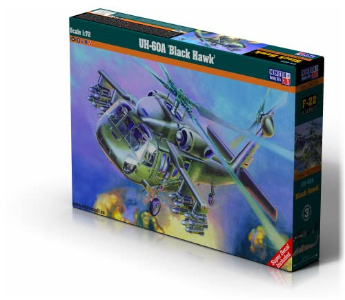 Mistercraft MISTER CRAFT HOBBY KITS UH-60 A Black Hawk - Kit di montaggio in plastica, scala 1:72, con colla, modello in plastica, istruzioni per la costruzione, 274 mm x 220 mm
