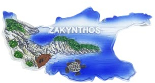 Sea Island Shape Zakynthos Griechenland Kühlschrankmagnet Reise Souvenir Kühlschrank Dekoration 3D Magnetaufkleber Bastelkollektion