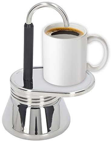 Olla Moka de un Solo Pico, Cafetera Moka 1 Taza, Mini Estufa, Cafetera Portátil, Cafetera Italiana, 1 Taza, Acero Inoxidable