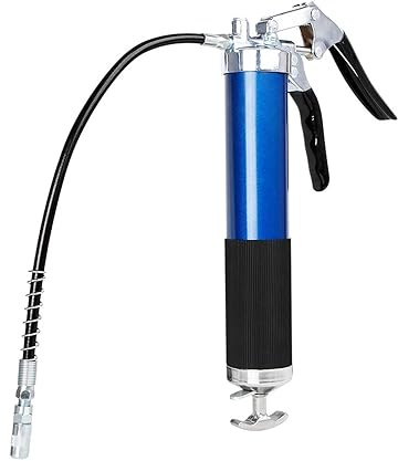 Pistolet graisseur manuel à levier robuste Ensemble de pistolet à graisse à poignée pistolet, Injection de graissage en alliage d'aluminium 400CC, remplissage de graisse portable avec tuyau Flexible