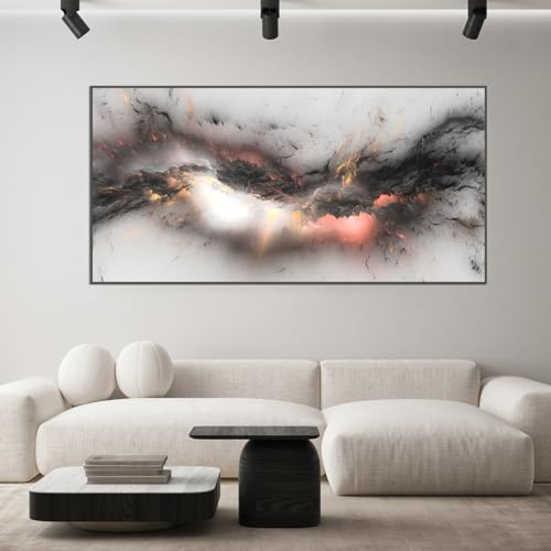 IUNTWEIE Abstrakte Moderne Leinwandbilder Groß Bunte Aurora Bild auf Leinwand Abstrakte Poster Vintage Gold Kunstdrucke Modern Wohnzimmer Schlafzimmer Dekoration Poster Ohne Rahmen (style-1,30x60cm)