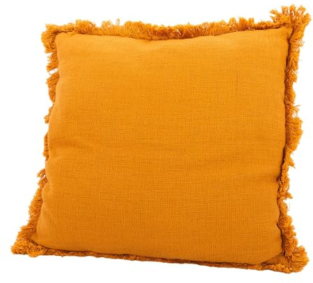 Point-Virgule Coussin décoratif en 100% Coton recyclé Ocre 45x45cm
