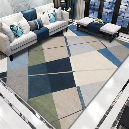 RUGMRZ Kinderzimmer Teppiche 200x280CM Wohnzimmer Teppichs Teppich esszimmer Blau Moderner Rutschfester Teenager-Teppich mit geometrischem Muster mädchen Teppich kinderzimmer