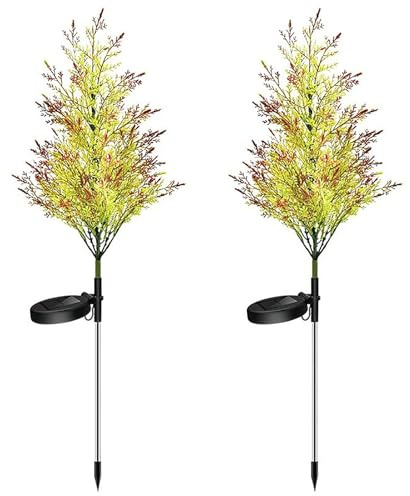 ZbOLi 2 pièces 8LED Lampe de pelouse de Jardin cyprès lumière de Paysage Solaire décorative, lumières de pelouse à énergie Solaire imperméables extérieures, pour Jardin