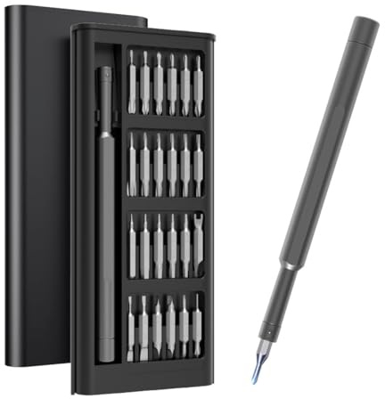 IKOPFLN Set di Cacciaviti di Precisione 25 in 1 Mini Cacciavite per occhiali Kit riparazione cacciaviti precisione con Scatola di Magnetica per Phone PC, Orologiaio PS4 di fai da te