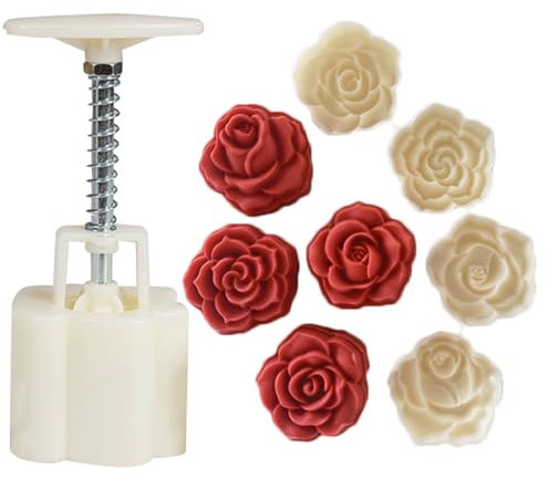 AGUCC 30g/50g/75g 3D Dessert Pastry Mold Rose Shape Mooncake Mold Festival Chocolate Decoration Tool Hand-Pressure Moon Cake Mould