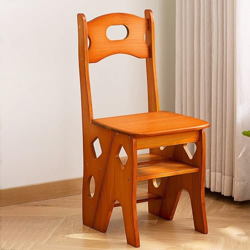 Tabouret pliable avec escabeau | Chaise échelle vintage en bois | Convient pour la cuisine, le restaurant, l'entrepôt | Chaise pliable compacte et polyvalente