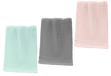 FRCOLOR 3stücke Waschlappen für Junge Mädchen Baumwoll-mulltücher Spucktücher Ultraweiche Musselintücher für Neugeborene Gesichtstücher Handtuchwaschlappen für Empfindliche Haut