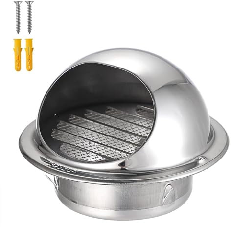 Rejilla Ventilación Redonda Salida De Cubierta Extractor, Campana Exterior Ventilación Del Aire Con Malla, Acero Inox Ventiladores Rejillas Venteos Resistente A Intemperie Salida De Aire(3.1inch - 80m