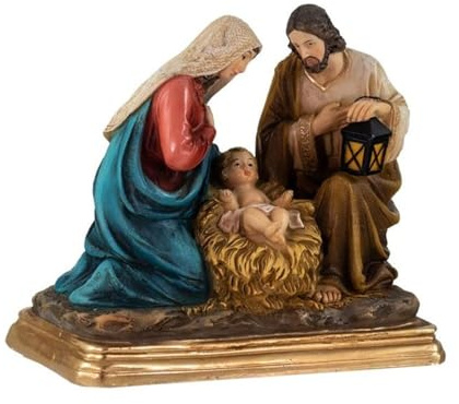Inmaculada Romero IR Misterio Nacimiento Belén Figura 13 cm. monopieza Niño Jesús Virgen María San José Resina