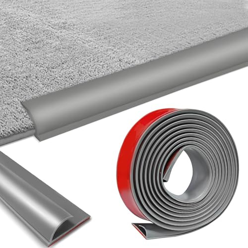 Selbstklebende Randleiste für Teppiche, 3m PVC Übergangsleiste Boden, Übergangsleiste von Teppich zu Holzboden, Übergangsprofil Selbstklebend für Fußmatte, Teppich