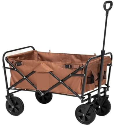 YGDYFDC Transportwagen Campingwagen, Trolley, Zusammenklappbar, for Auto, Camping, Outdoor, Anhänger, Kleiner Zugwagen, Tragbare Zugstange, Handschub Tragbarer Wagen(White)