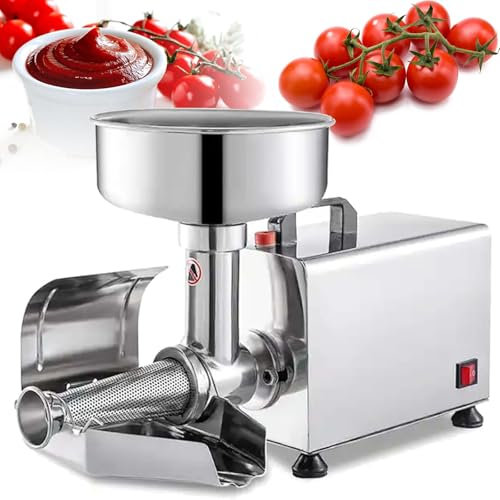 RSPPPJQ Tomato Strainer Machine, 370W Electric Tomato Fruit Press Squeezer, Jams & Sauces Squeezer Maker,Stainless Steel Food Mill & Sauce Maker, for Fruit Vegetables and Jam