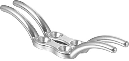 SUPVOX 2pcs Strong Fixing Cleat Ship Gadget for Vessel Grade Stainless Steel Boat Latch Lock Halyard Rope Cleat