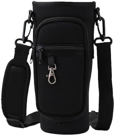 VPB Water Bottle Carrier Black Bag for Stanley Cup,Reusable Cup Accessories Holder with Adjustable Strap & Phone Pocket for Tumbler Neoprene Water Bottle Holder Pouch