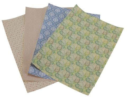 Enwye Papel tapiz para casa de muñecas en miniatura, escala 1:12, pegatinas autoadhesivas con bonito diseño para decoración (4 unidades)