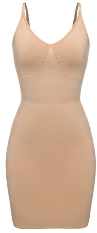 WDSBZNB Robes Sculptantes Femme Robe Moulante à col en V for Femme, sous-vêtement Moulant, à Compression Douce, Amincissant, Taille, Ventre Plat, Corset Sexy(Nude,M)