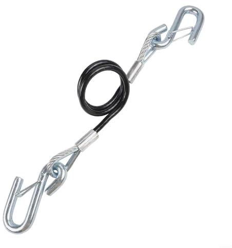 Corda di traino di sicurezza per rimorchio con design a molla, lunghezza massima di estensione 67 6 pollici, fune di traino per camper e rimorchi, capacità di carico 1.587,6 kg (A)