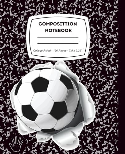 Left Handed,Collage Ruled Composition Notebook: Soccer Sports Marble. Cute Journal for Lefties Boys And Girls. For School Supplies 120 pages (60 sheets) (Japanese Edition)