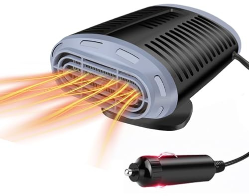 Jaaduem 150W Car Heater, 2 in 1 Heating & Cooling Fast Windshield Defrost Defogger, 12V Car Heater That Plugs Into Cigarette Lighter, Portable Car Heaters for Vehicle
