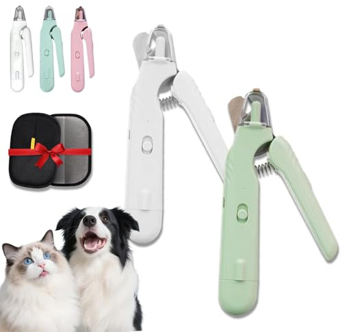 HItianya LichtSchere Pro, Die 2-in-1 LED-Krallenschere für sichere Pfotenpflege ohne Angst, Krallenschere Mit Licht für Hunde, Led-Licht Zeigt Gena für Katze Hunde Nagelschere (2PC-A)