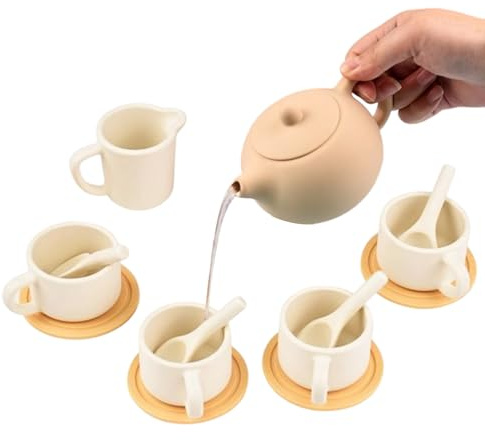 Set Tea Party pour Filles - Ustensiles de Cuisine Jouet, Ensemble de thé avec théière, pour, âge préscolaire, Rendez-Vous de Jeu, Anniversaires, Salle de Jeux, Maternelle, Famille, Jardins