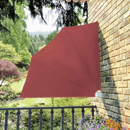 Nqyjm Faltbare Seitenmarkise für Balkon, Terrakotta, 140 x 140 cm, Außenmarkise, UV-Schutz und wasserdicht, für Balkon, Terrasse, Hof, Garten