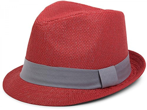styleBREAKER Trilby hatt, lätt pappershatt med kontrastfärgat målarband, unisex 04025002