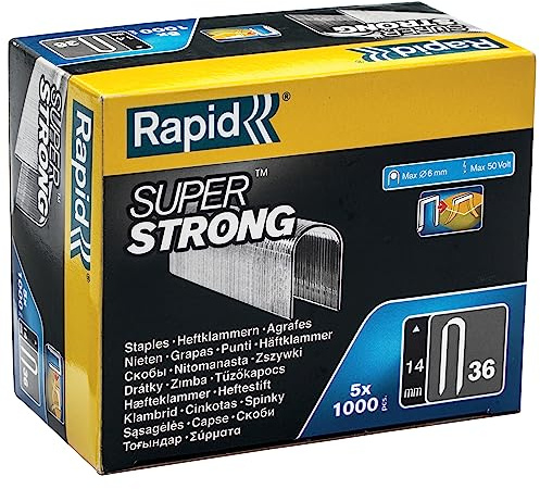 Rapid Kabelklammern Superhart Typ 36, 14 mm, 5x1000 Stk, für Kabel bis 6 mm