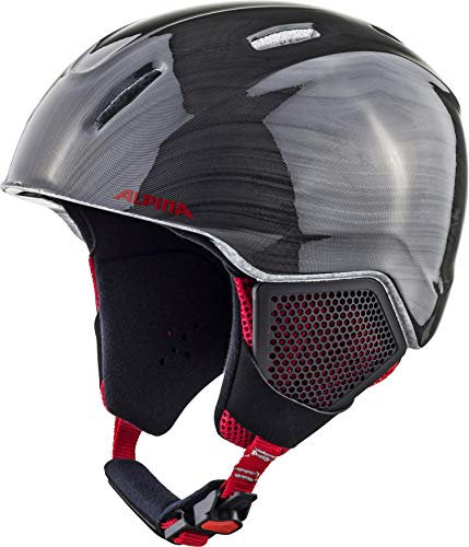 Alpina Carat LX - Sicherer, Bruchfester & Individuell Anpassbarer Skihelm Für Kinder, Black-Lumberjack, 48-52 cm