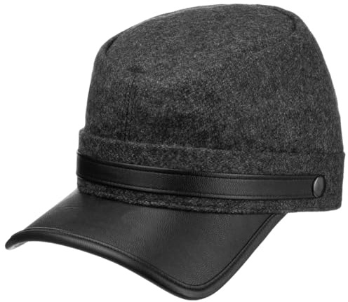 Lipodo Kepi Schildmütze Elegantes Armycap Wollmix Damen Herren Made in Italy Herbst Winter grau M (56-57 cm)