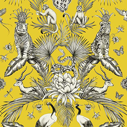 Belgravia 2001 Menagerie Animal Luxe Wallpaper Yellow