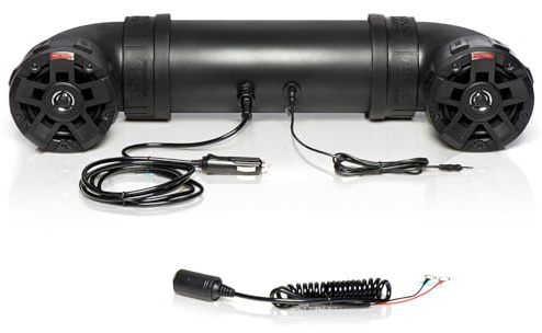 BOSS Audio Systems UTV4B ATV UTV Système de son résistant aux intempéries, haut-parleurs de 4 pouces, haut-parleurs de 2,5 cm, amplificateur intégré, Bluetooth intégré