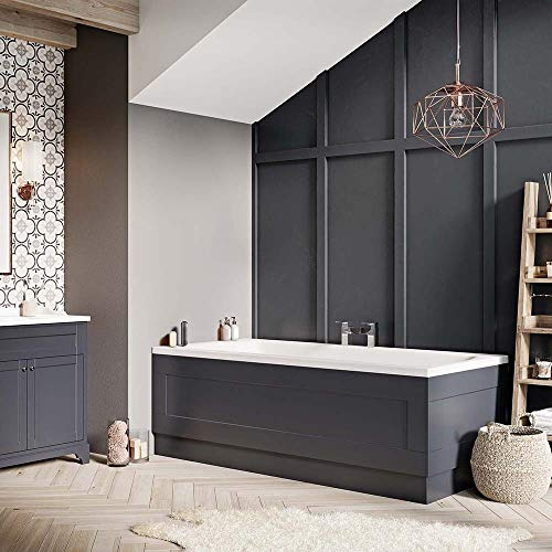 Arabella Bathroom Furniture Matt Front Bath Panel & Adjustable Plinth Grey 1800mm