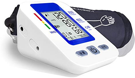 GKKXUE Esfigmomanómetro electrónico de Brazo medidor de presión Arterial Alta precisión automática hogar hipertensión fábrica manómetro (Color : White)