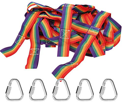 Keenso Nylon Kinder Outdoor Band Kletternetz Körperliches Training Frachtkletternetz Kids Safety Kletternetz mit dreieckigem Haken