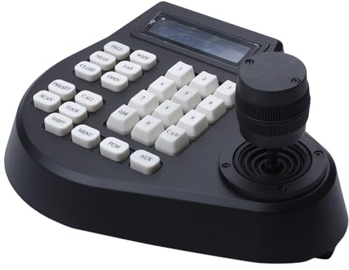 EVERSECU Mini Analog PTZ Camera Keyboard with 4D Joystick, PTZ Speed Dome Camera Controller with RS485 Input